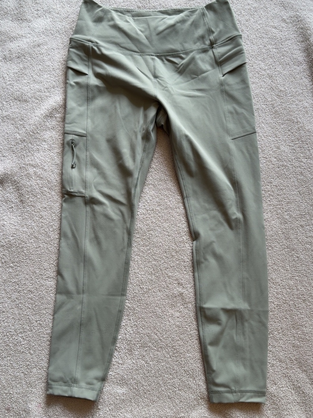 Avalanche Olive Green High-Rise Leggings with Zip Pocket